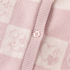 Dave&Bella Toddler Girls Autumn Sweet Cotton Pink White Plaid Knit Sweater Cardigans Coat