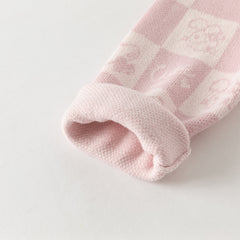 Dave&Bella Toddler Girls Autumn Sweet Cotton Pink White Plaid Knit Sweater Cardigans Coat