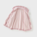 Dave&Bella Toddler Girls Sweet Cotton Pink White Plaid Knit Cardigans