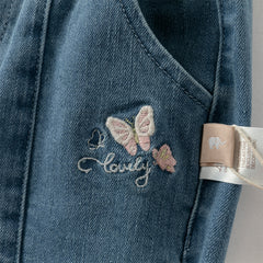 Dave&Bella Girls Autumn Cotton Delicate Embroidered Jeans Pants