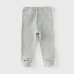 Dave&Bella Toddlers Girls Autumn Beige/Light Grey Cute Leggings Pants