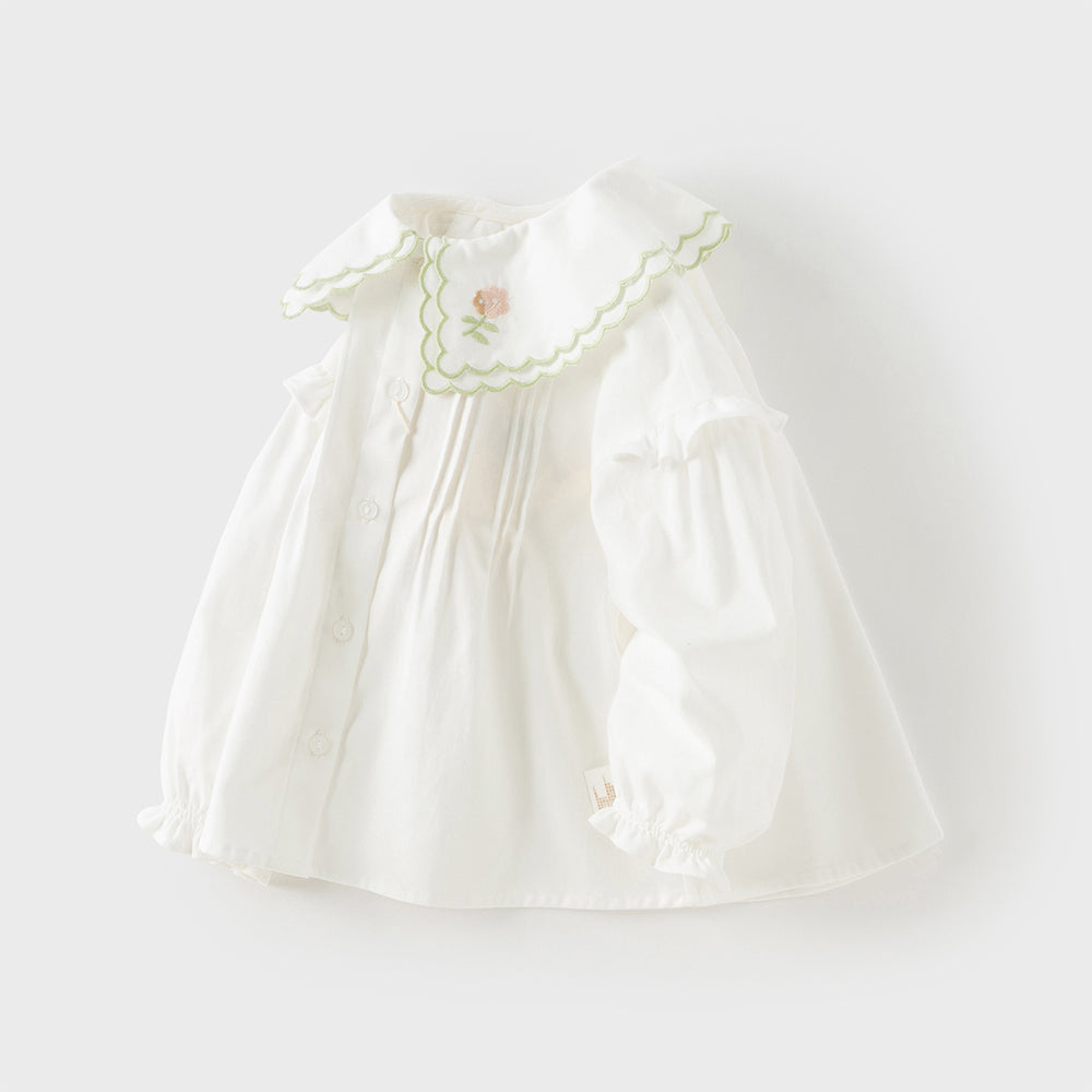Dave&Bella Toddler Girls Cotton White Shirts Top