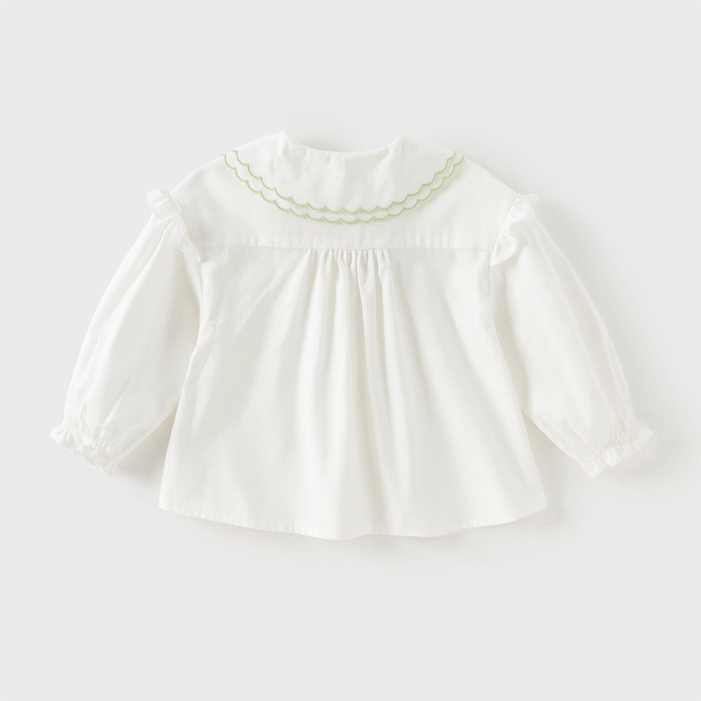 Dave&Bella Toddler Girls Cotton White Shirts Top