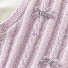Dave&Bella Toddler Girls Autumn Elegant Purple Lace Collar Sweaters Tops