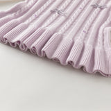 Dave&Bella Toddler Girls Elegant Purple Lace Collar Sweater Tops
