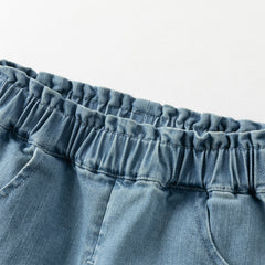 Dave&Bella Toddler Girls Autumn Soft Cotton Denim Blue Casual Jeans Pants