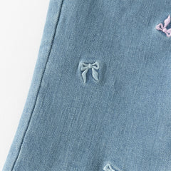 Dave&Bella Toddler Girls Autumn Soft Cotton Denim Blue Casual Jeans Pants