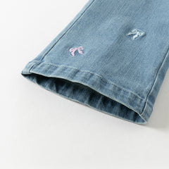 Dave&Bella Toddler Girls Autumn Soft Cotton Denim Blue Casual Jeans Pants