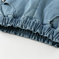Dave&Bella Toddler Girls Autumn Soft Cotton Denim Blue Casual Jeans Pants
