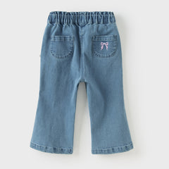 Dave&Bella Toddler Girls Autumn Soft Cotton Denim Blue Casual Jeans Pants