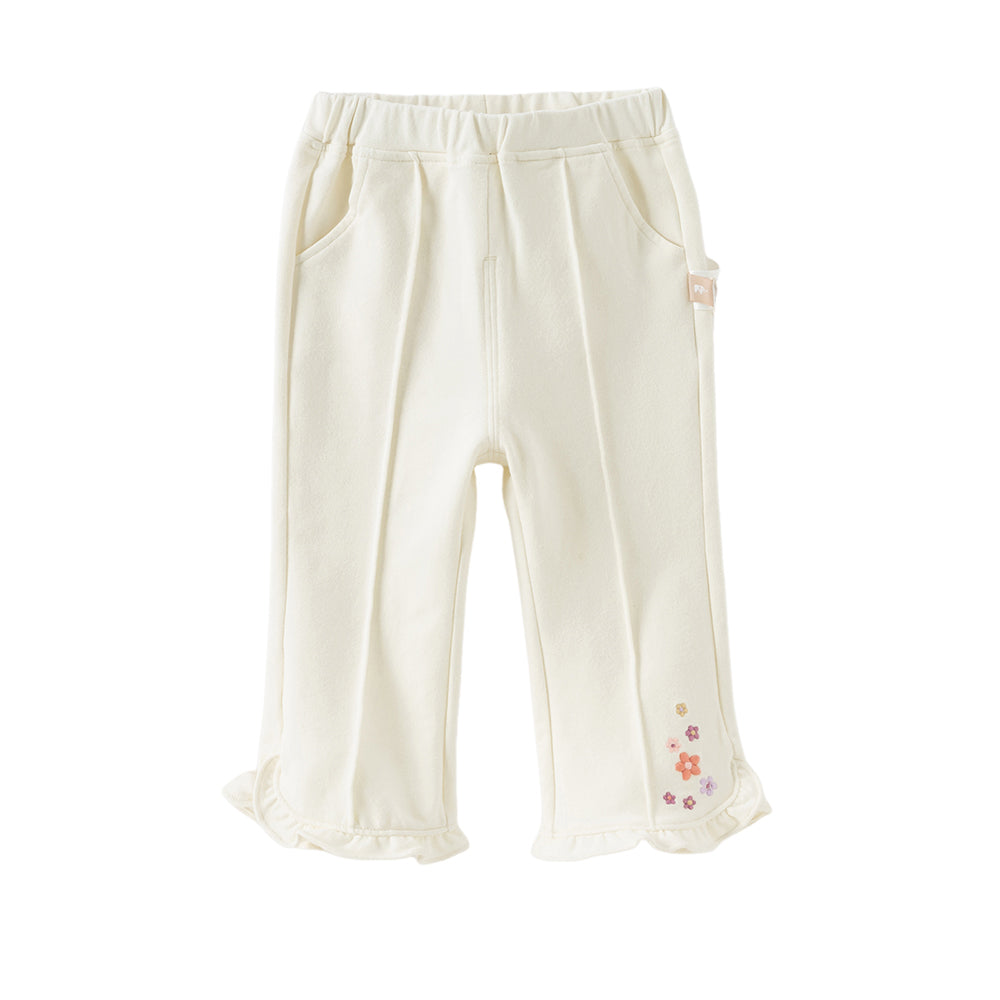 Dave&Bella Girls Toddler Casual Cotton Flared Knit Stretch Pant
