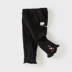 Dave&Bella Girls Autumn Casual Cotton Flared Knit Stretch Pant