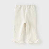 Dave&Bella Girls Toddler Casual Cotton Flared Knit Stretch Pant