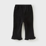 Dave&Bella Girls Toddler Casual Cotton Flared Knit Stretch Pant