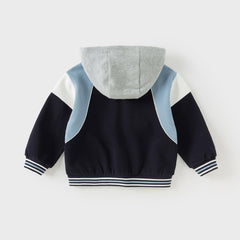 Dave&Bella Boys Autumn Casual Outdoor Long Sleeve Hooded Jacket Top