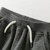 Dave&Bella Boys Toddler Grey Cotton Drawstring Casual Knit Pants