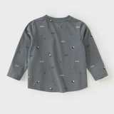 Dave&Bella Boys Toddler Lightweight Cotton Blue/Grey Classic T-shirts