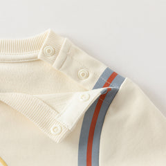 Dave&Bella Girls/Boys Autumn Cotton Beige Casual Sweatshirt Top