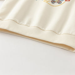 Dave&Bella Girls/Boys Autumn Cotton Beige Casual Sweatshirt Top