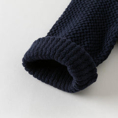 Dave&Bella Boys Autumn Navy Blue College Style Sweater Cardigan Knit Jacket