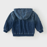 Dave&Bella Boys Kids Denim Blue Cool Long Sleeve Hooded Jackets