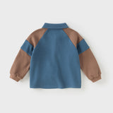 Dave&Bella Toddler Boys Autumn Leisure Blue Polo T-shirts Tops