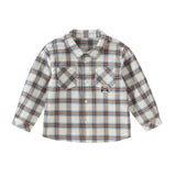 Dave&Bella Toddler Boys Cotton Casual Blue Plaid Shirt Top