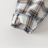 Dave&Bella Toddler Boys Cotton Casual Blue Plaid Shirt Top
