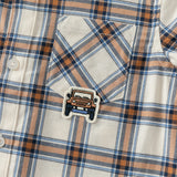 Dave&Bella Toddler Boys Cotton Casual Blue Plaid Shirt Top