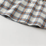 Dave&Bella Toddler Boys Cotton Casual Blue Plaid Shirt Top