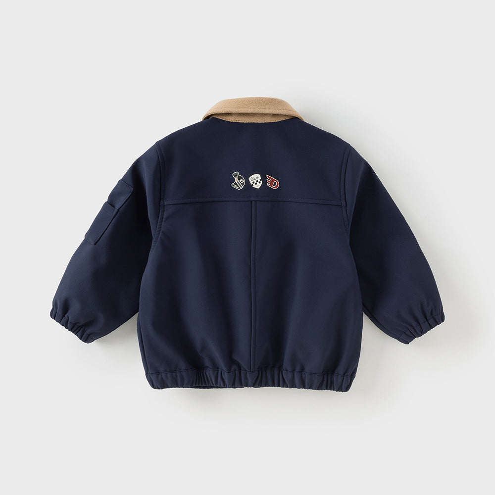 Dave&Bella Toddler Boys Navy Blue Outwear Padded Jackets