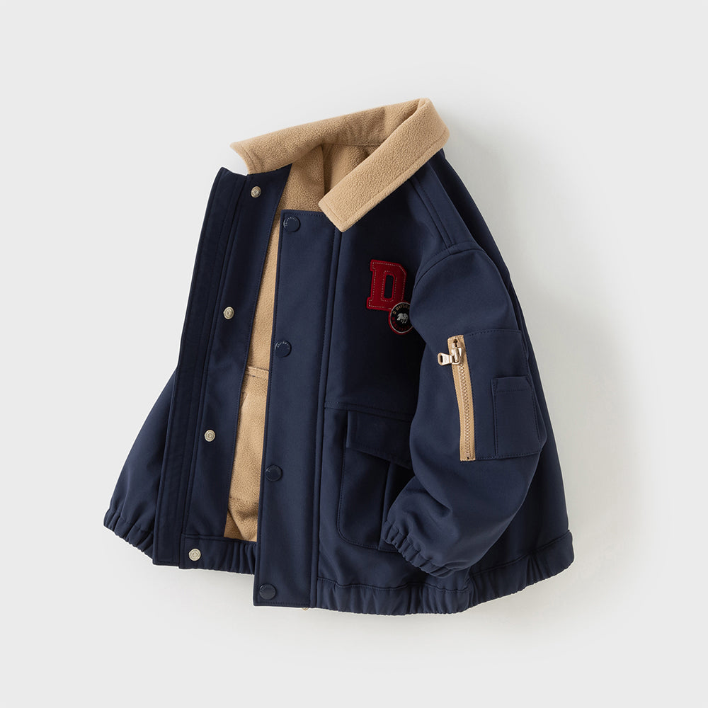 Dave&Bella Toddler Boys Navy Blue Outwear Padded Jackets