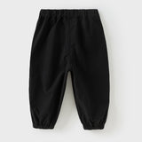 Dave&Bella Boys Toddler Black Casual Drawstring Joggers Pants