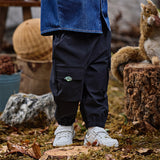 Dave&Bella Boys Toddler Black Casual Drawstring Joggers Pants