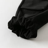 Dave&Bella Boys Toddler Black Casual Drawstring Joggers Pants
