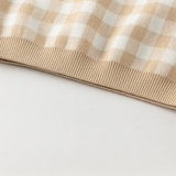 Dave&Bella Toddler Boys Apricot Plaid Cotton Tank Tops