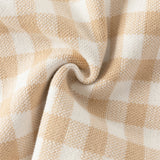 Dave&Bella Toddler Boys Apricot Plaid Cotton Tank Tops