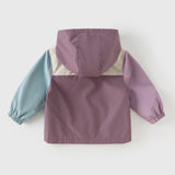 Dave&Bella Girls/Boys Toddler Purple/Blue Outdoor Warm Windproof Hooded Jacket