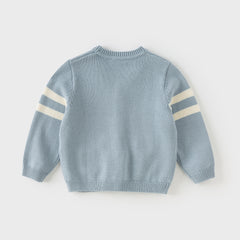 Dave&Bella Toddler Boys Autumn Blue Knit Sweater Cardigans Coats
