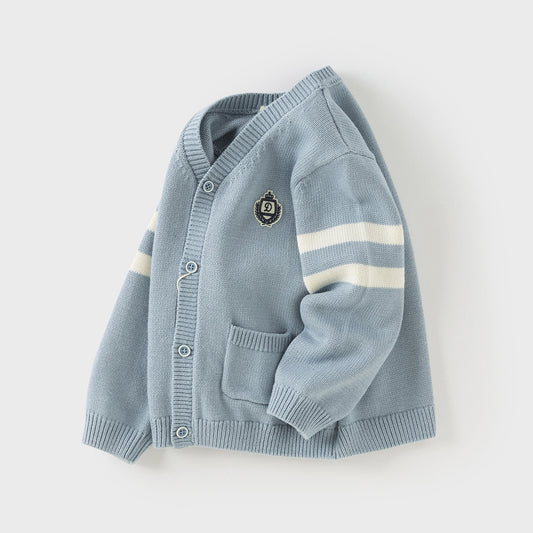Dave&Bella Toddler Boys Autumn Blue Knit Sweater Cardigans Coats