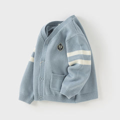 Dave&Bella Toddler Boys Autumn Blue Knit Sweater Cardigans Coats