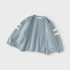 Dave&Bella Toddler Boys Autumn Blue Knit Sweater Cardigans Coats