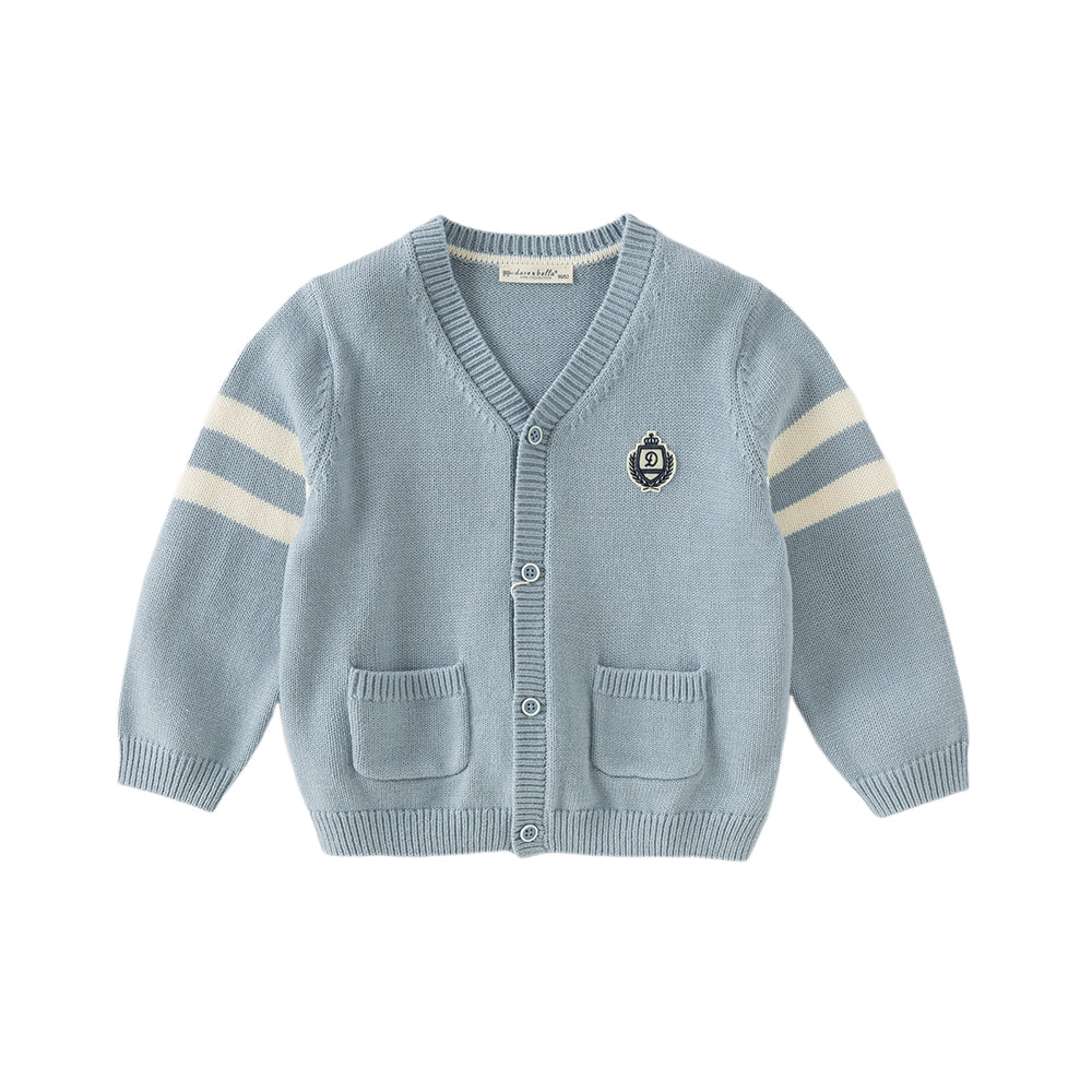 Dave&Bella Toddler Boys Autumn Blue Knit Sweater Cardigans Coats