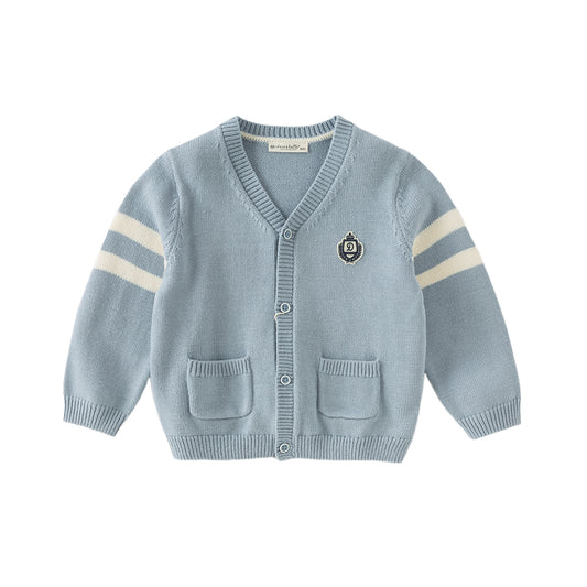 Dave&Bella Toddler Boys Autumn Blue Knit Sweater Cardigans Coats
