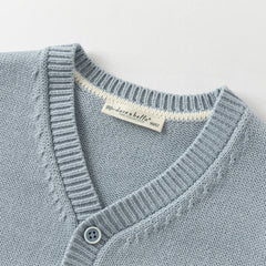 Dave&Bella Toddler Boys Autumn Blue Knit Sweater Cardigans Coats