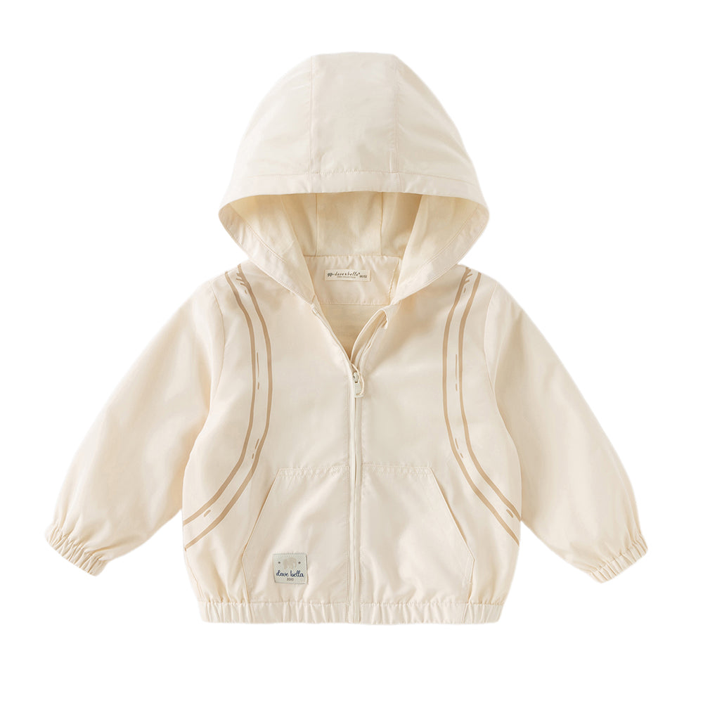 Dave&Bella Toddler Boys Beige Hooded Coats