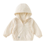 Dave&Bella Toddler Boys Beige Hooded Coats