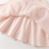 Dave&Bella Girls Adorable Chinese Style Pink Turtle Flower Embroidery Mesh A-lined Dress