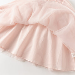 Dave&Bella Girls Autumn Adorable Chinese Style Pink Mesh A-lined Dress