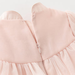 Dave&Bella Girls Autumn Adorable Chinese Style Pink Mesh A-lined Dress